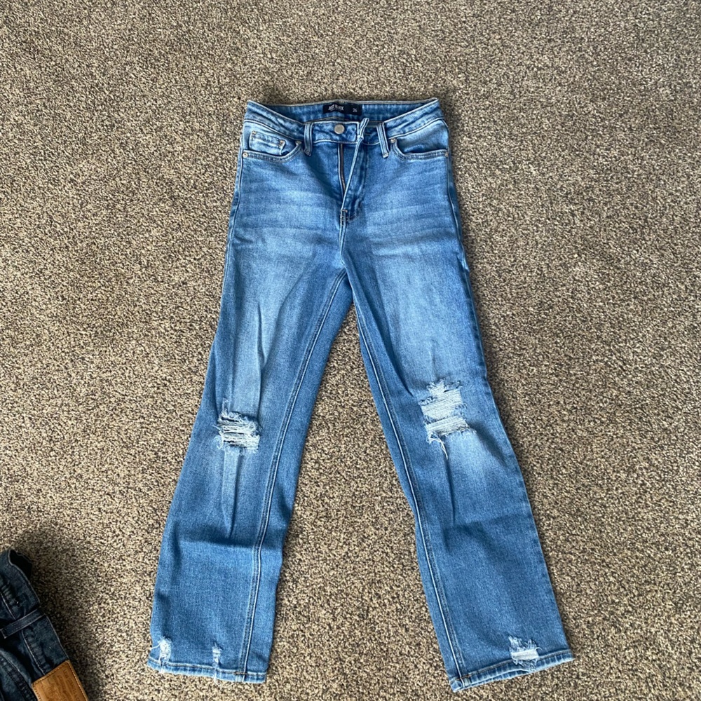 Just black denim straight leg ankle